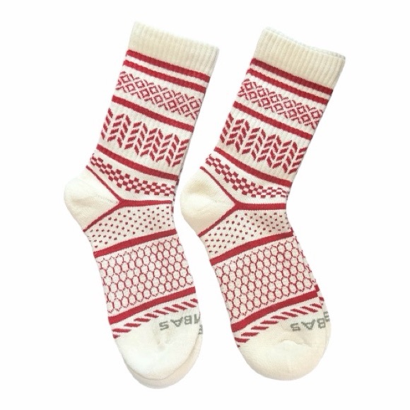 Bombas Accessories - Bombas 2 Pair Socks Size M 

Fairisle Ankle Red & Cream